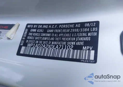 2013 Porsche Cayenne Gts из США, поврежденный, VIN WP1AD2A2XDLA71102